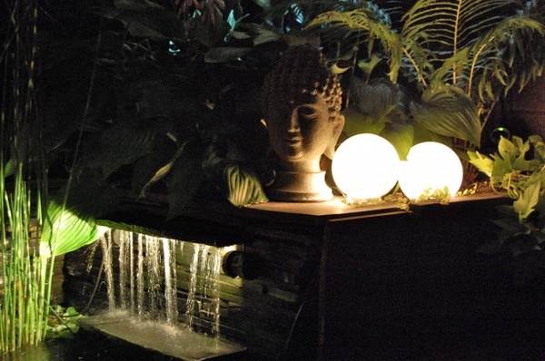 Garden Lighting & Fountain
